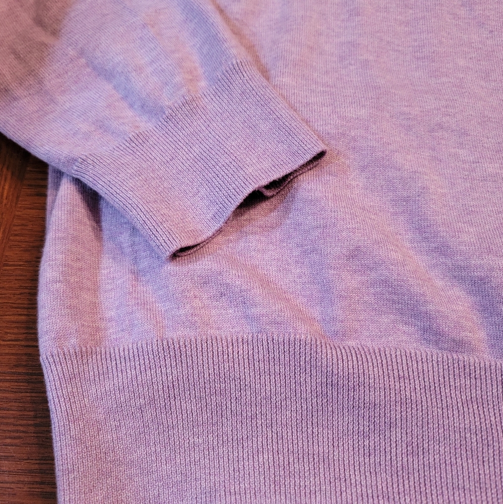 Brooks Brothers Supima Cotton Purple 3/4 Zip Sweater Large - Picture 5 of 8